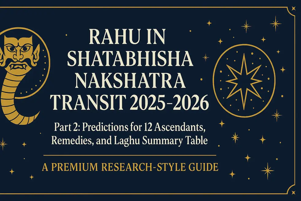 RAHU IN SHATABHISHA NAKSHATRA TRANSIT 2025–2026